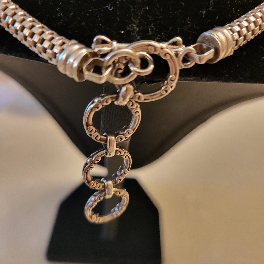 Solid Sterling Silver Chain With Lapis Pendant - image 5